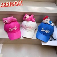 Mũ lưỡi trai AERIDOK, Mũ bóng chày Lotso Hello Kitty, Búp bê sang trọng thông thường Mũ chống nắng Cotton có thể điều chỉnh cho trẻ em