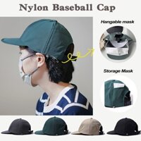 Mũ Lưỡi Trai Bằng Nilon Mềm Thoáng Khí Nhanh Khô Chống Thấm Nước Kèm Khẩu Trang Tiện Dụng Cho Nam Và