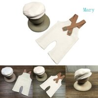 Mũ lưỡi trai bằng vịt Mary có dây buộc Bộ quần dài bé trai hoặc bé gái Quần áo bó Beanie và dây đeo lưng Bộ quần cho Ne
