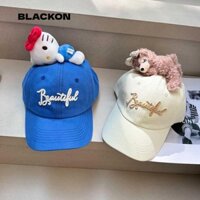 Mũ lưỡi trai BLACKON, Mũ bóng chày Hello Kitty Lotso, Mũ chống nắng búp bê sang trọng có thể điều chỉnh mùa hè cho trẻ em