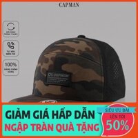 Mũ lưỡi trai CAPMAN chính hãng full box, nón kết nam snapback vải dù CM101 màu rêu xịn