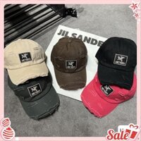 Mũ lưỡi trai, chất vải thô bò rách, hàng qc