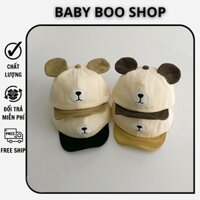 Mũ lưỡi trai cho bé, mũ bé trai 1-3 tuổi, nón trẻ em hình gấu cute, chất vải thoáng mát cao cấp BABY BOO SHOP
