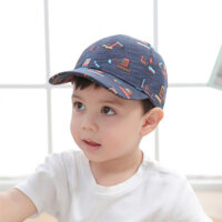 Mũ lưỡi trai cho bé , mũ le Miller vải cotton mềm màu xanh than loang in máy múc size từ 6 tháng đến 5 tuổi