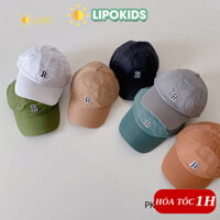 Mũ lưỡi trai cho bé trai bé gái 2-7 tuổi thêu chữ R Nón kết trẻ em PK014chuR