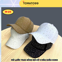 Mũ lưỡi trai đính đá cho mam nữ chất liệu kaki Hàn quốc cao cấp M14