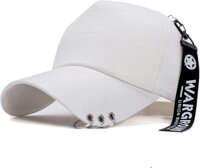 Mũ lưỡi trai đuôi dài  Nón kết cá tính xỏ khuyên thời trang độc đáo unisex - Trắng