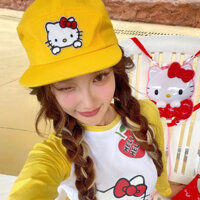 Mũ lưỡi trai Hello Kitty dễ thương Y2k cho cô gái cay, phiên bản Hàn Quốc, mũ bóng chày đa năng, phụ kiện đầu ngoài trời mới