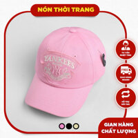 Mũ lưỡi trai hồng đen be phong cách unisex Mờ lờ be logo thêu chất cotton 100%
