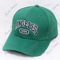 Mũ lưỡi trai kaki nam nữ thêu chữ Angeles 1994, dễ dàng tăng giảm size nón - Hạnh Dương - Xanh Lá Thông