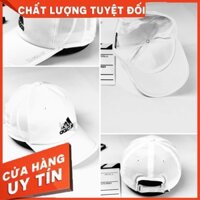 Mũ lưỡi trai logo Adidas chất dù gió siêu nhẹ cao cấp, Mũ kết thể thao, màu đen, trắng