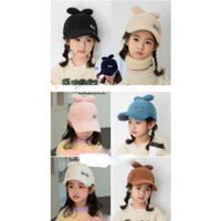 Mũ lưỡi trai lông cừu trẻ con m,nón kết lông cừu đính nơ thêu chữ sweet xinh cho bé 1-15 tuổi