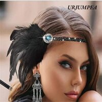 Mũ lưỡi trai lông vũ URJUMPEA, Great Gatsby Party 1920 Phụ kiện tóc, Flapper Hair Charleston Trang phục Cosplay Hair Band