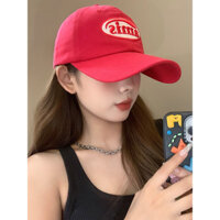 Mũ lưỡi trai màu đỏ phong cách Hàn Quốc Mũ Lưỡi Trai mềm nhỏ Mũ che nắng