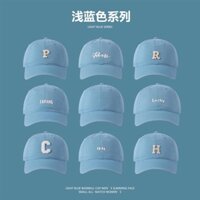 Mũ Lưỡi Trai Mềm Màu Xanh Dương Nhạt In Chữ Azure Kiểu Hàn Quốc Cá Tính Cho Nam Và Nữ
