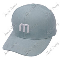 Mũ lưỡi trai nhung thêu chữ M nón kết nhung phong cách UIzzang form unisex nam nữ thời trang - Xanh lam