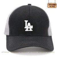 Mũ Lưỡi Trai  Nón Kết Thêu Chữ L.A Phối Lưới Cực Hot Chất Kaki Cao Cấp Form Unisex Mẫu Hot Trend 2022 - Xám