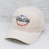 Mũ lưỡi trai  Nón kết thêu hình con cá mập Paradist chất nhung cao cấp form unisex nam nữ - Kem