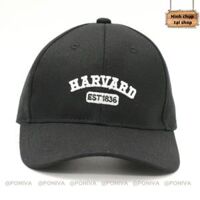Mũ lưỡi trai  Nón kết thêu hình chữ HARVARD chất kaki cao cấp form unisex kiểu basic hot trend - Đen