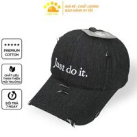 Mũ Lưỡi Trai Nón Lưỡi Trai Nón Kết Nam Nữ Jeans Just Do It Vải Denim - Đen