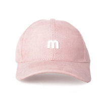 Mũ lưỡi trai - nón Ulzzang vải kết nhung thêu chữ M unisex nam nữ chống nắng phong cách thời trang, cá tính - Hồng