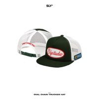 Mũ lưỡi trai SLY Oval Chain Trucker Hat xanh trắng