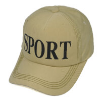 Mũ lưỡi trai thể thao Sport thời trang, chất liệu vải cotton gân nổi đẹp mắt - Hạnh Dương - Be