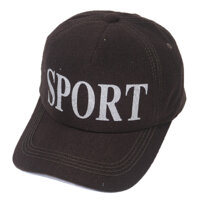 Mũ lưỡi trai thể thao Sport thời trang, chất liệu vải cotton gân nổi đẹp mắt - Hạnh Dương - Đen
