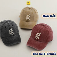 Mũ lưỡi trai thêu chữ G dễ thương cá tính, chất vải wash mềm thoáng cho bé từ 3-8 tuổi đi học đi chơi