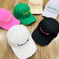 Mũ lưỡi trai thêu chữ honney couple cá tính form unisex, Nón kết rách nhiều màu freestyle Fullbox, VCAP 04