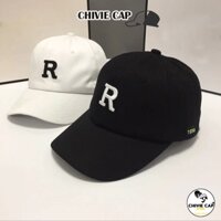 Mũ Lưỡi Trai Thêu chữ R (Real) . Nón Kết Giành Cho Nam Và Nữ Phong Cách Hàn Quốc Kiểu Đơn Giản Cá Tính Vải Kaki..CHIVIE