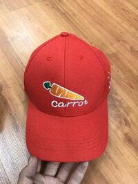 mũ lưỡi trai thêu củ cà rốt to - ĐỎ - FREESIZE