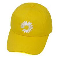 Mũ lưỡi trai thêu hoa cúc họa mi rơi cánh hot trend dành cho cả nam và nữ - Hạnh Dương - Vàng