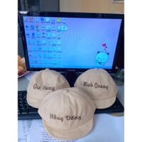 mũ lưỡi trai vành mềm thêu tên cho bé