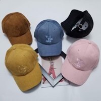 Mũ lưỡi trai  Yes you can  chất gân nhung,mũ thời trang nam nữ, mũ lưỡi trai chất đẹp - xanh dương