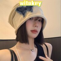 Mũ lười WITAKEY, Mũ beanie thêu thông thường mùa xuân thu, Mũ nón hình bướm nhẹ đa năng dành cho nữ