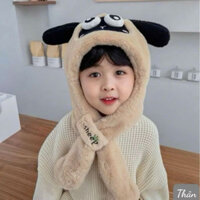 Mũ mắt  của to ,Mũ Trùm Đầu Kèm Khăn Quàng Cổ Cho bé