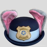 Mũ mùa hè phiên bản giới hạn `Mũ cảnh sát Judy Rabbit tai dài cô gái cosplay lolita mũ hoạt hình Judy Rabbit