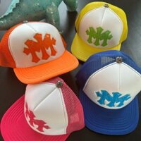 Mũ nam Chrome Hearts Triple Cross Patch Trucker Hats Snapback họa tiết chữ thập thêu da thời trang