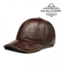 Mũ nam da bò dập nổi BHY1985C Nâu cà phê