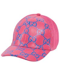 Mũ Nam Gucci GG Leather Baseball Hat 'Pink Blue'