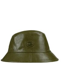 Mũ Nam Gucci Leather Bucket Hat With Double G 'Dark Green'