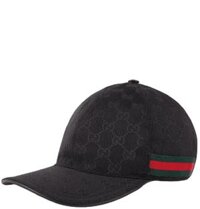 Mũ Nam Gucci Original GG Canvas Baseball Hat With Web 'Black'