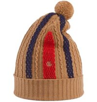 Mũ Nam Gucci Wool Knit Hat With Pom Pom 'Beige'