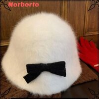 Mũ ngư dân dệt kim NORBORTO, Mũ xô nơ chống gió bảo vệ tai, Y2K Lolita Fuzzy Warm Sweet Slouchy Beanie Hat Đi xe đạp / Lái xe / Câu cá