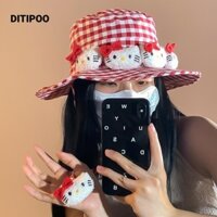 Mũ ngư dân DITIPOO Hello Kitty, Mũ chống nắng hoạt hình Hello Kitty, Quà tặng mũ xô thoáng khí Sanrio chống tia cực tím