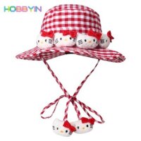 Mũ ngư dân HOBBYIN Hello Kitty, Mũ chống nắng thoáng khí Hello Kitty, Mũ xô chống tia cực tím hoạt hình Sanrio Thể thao ngoài trời