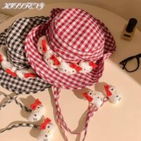 Mũ ngư dân KISSFENY Hello Kitty, Mũ chống nắng hoạt hình Hello Kitty, Quà tặng mũ xô Sanrio thoáng khí chống tia cực tím