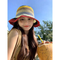 Mũ ngư dân màu cầu vồng, Mũ chống nắng thông thường đa năng Mũ đi biển thoáng khí
