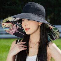 Mũ ngư dân SHIKICK, Mũ chống nắng hai mặt bằng Cotton, Vành mở rộng mùa hè Mũ xô thoáng khí có thể gập lại